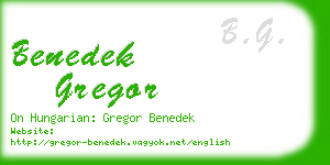 benedek gregor business card